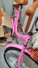 女孩學(xué)生車(chē)輕便自行車(chē)大童女成人兒童男女單車(chē)折疊20-22-24寸淑女 櫻花粉 黑輪胎 24英寸 【折疊】免充氣 曬單實(shí)拍圖