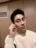 慕楚超輕純鈦近視眼鏡男眉線半框?qū)I(yè)配鏡可配有度數(shù)防藍(lán)光輻射散光女 黑銀色【品質(zhì)鈦架】 眼鏡框 曬單實拍圖