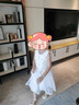 G.DUCKKIDS小黃鴨女童連衣裙春秋2024新款洋氣演出服兒童公主裙女孩白色紗裙 杏色 120 尺碼5~6歲【110-120cm】 曬單實拍圖