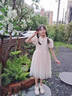 Dudant國際品牌女童漢服連衣裙夏季2025新款兒童夏裝國風(fēng)公主裙女孩洋氣 杏色 110 cm 曬單實(shí)拍圖