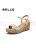 百麗（Belle）度假風(fēng)休閑涼鞋女2025夏新商場同款編織跛跟涼鞋D8T1DBL5 米白 34 (220mm) 曬單實(shí)拍圖