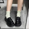 ZCVRR厚底樂福鞋女2025夏季新款日系復古單鞋百搭jk女鞋英倫風小皮鞋 黑色亮光 37 (235mm) 曬單實拍圖