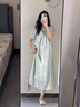 朗茵孕婦裝夏天裙子中長(zhǎng)款寬松時(shí)尚方領(lǐng)遮肚長(zhǎng)裙洋氣辣媽雪紡連衣裙女 圖片色 XL建議130-145斤 曬單實(shí)拍圖