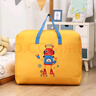 愛(ài)之橙幼兒園被子收納袋手提裝衣服棉被被褥袋子兒童整理打包袋行李袋 升級款-黃色機器人(附信息卡) 中號：50×24×41cm 曬單實(shí)拍圖