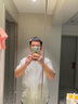 HLA海瀾之家短袖襯衫男夏季25時尚條紋寬松舒適微皺休閑 曬單實(shí)拍圖