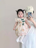 G.DUCKKIDS嬰兒衣服夏季薄款包屁衣新生周歲禮服女寶寶公主滿(mǎn)月百天國(guó)風(fēng)旗袍 裙子 90cm 建議身高80-1歲半-2歲 曬單實(shí)拍圖