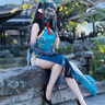 萬(wàn)華皇明日方舟cos小青龍夕cos服染塵煙cosplay旗袍c服二次元游戲周邊 假發(fā)+發(fā)網(wǎng) XL 曬單實(shí)拍圖