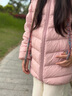 巴拉巴拉童裝兒童羽絨服秋冬裝男女童寶寶短款輕薄外套上衣親子裝純色衣服 糯米粉-連帽-白鴨絨 清潔度1000+ 140 （充絨量54g） 曬單實(shí)拍圖