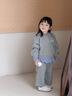 可英 GOWINBABY女童套裝新款時(shí)尚運(yùn)動(dòng)2025秋季小女孩長(zhǎng)袖秋裝女寶休閑寬松兩件套 灰色 130 （適合身高120cm-130cm） 曬單實(shí)拍圖