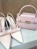 CHARLES&KEITH鱷魚紋凱莉包手提斜挎婚包包女包生日禮物CK2-50270880-1 Light Pink淺粉色（新色） S 曬單實拍圖
