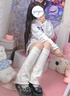 DUTRIEUX堆堆襪套純色襪子女春秋針織喇叭闊腿y2k辣妹亞文化腿套jk長(zhǎng)襪 白色 曬單實(shí)拍圖