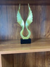 新中式飛鷹大鵬展翅擺件現(xiàn)代輕奢擺件客廳電視柜裝飾品 中號(hào)宏圖(金色黑底) 曬單實(shí)拍圖
