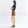 哥弟真的好（GIRDEAR）女裝復(fù)古格紋高腰直筒休閑短褲女A100058 橙綠格 XS (1碼) 曬單實(shí)拍圖
