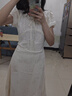 素織錦法式白色連衣裙女2025夏季設計感領證小白裙子新中式長裙仙女裙 法式杏色溫柔風泡泡袖 均碼 推薦體重【80-120斤】 曬單實拍圖