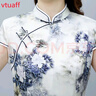 VTUAFF2025夏季新款上檔次真絲高奢時(shí)尚修身中長(zhǎng)款百搭婚禮旗袍連衣裙 白色 L （建議90-105斤) 曬單實(shí)拍圖