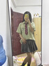 艾美琦美（AIMEIQIMEI）小個(gè)子學(xué)院風(fēng)連衣裙JK制服2025夏季新款條紋襯衣日系短裙子女套裝 綠色襯衫+灰色百褶裙（送領(lǐng)帶） S 曬單實(shí)拍圖