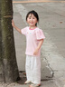 歐姆熊女童短袖t恤夏款2025新款夏季薄款女寶寶T兒童裝半袖夏裝涼感上衣 粉紅色 薄款 110 CM 曬單實(shí)拍圖