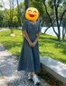 粉媚夢(mèng)裙子女新品連衣裙牛仔裙夏季衣服女裝2025新款法式寬松純欲長(cháng)裙 法式短袖牛仔收腰連衣裙 XL 【建議120-130斤】 曬單實(shí)拍圖
