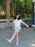 優(yōu)優(yōu)1點(diǎn)（Yoyo one）女童半身裙夏季涼感網(wǎng)球裙速干兒童裙子蓬蓬花苞裙女大童夏裝短裙 6072淺卡其色 150 150cm 曬單實(shí)拍圖