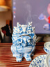 依瓷貔貅茶寵香爐高端景德鎮(zhèn)招財創(chuàng)意茶具桌面擺件客廳玄關(guān)裝飾品禮物 貔貅-景德藍(lán)小號 曬單實拍圖