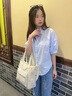 佐敘襯衫女中袖襯衣2025夏季新款女裝寬松設(shè)計感上衣休閑女士半袖小衫 淺藍色 當/次日達 S （80-100斤） 曬單實拍圖