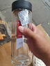明徽（MINGHUI）水杯男士茶杯雙層玻璃杯泡茶耐熱防爆耐高溫茶水分離大容量杯子 商務(wù)黑【雙層隔熱 可車載】 550ml 【高硼硅玻璃 不銹鋼回流蓋】 曬單實(shí)拍圖