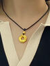 中國(guó)黃金（CHINA GOLD）足金時(shí)來運(yùn)轉(zhuǎn)平安扣項(xiàng)鏈黃金吊墜男女士轉(zhuǎn)運(yùn)珠情侶款禮物送女友 【今/次日達(dá)】時(shí)來運(yùn)轉(zhuǎn)項(xiàng)鏈【黑繩】約1.4g 曬單實(shí)拍圖