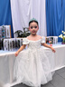 耀王兒童晚禮服花童婚紗裙夏季女童主持人表演鋼琴演出服YR-KLS-1792 白色無袖 120 曬單實拍圖