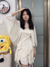 樂卡利仙氣遮陽衣女夏季配旗袍裙子外搭小披肩薄紗開衫外套透氣罩衫 均碼（建議115斤以內(nèi)） 曬單實(shí)拍圖