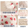 U&MUDI嬰兒帽子夏季女寶寶遮陽薄款公主帽可愛胎帽春秋新生兒女童包頭帽 宮廷帽-草莓 38-48cm（0-12月） 曬單實拍圖