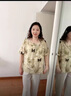 啄木鳥媽媽夏裝套裝50-60歲洋氣雪紡衫短袖中老年女裝國風(fēng)上衣服兩件套 綠色單件上衣+米色褲子 XL 建議85-105斤 曬單實(shí)拍圖