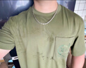 卡賓【刺繡口袋】男裝涼感T恤半袖潮牌圓領t短袖寬松上衣 曬單實拍圖