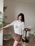Teenie Weenie小熊針織T恤女裝毛衣2025夏季新款輕薄短袖針織毛衫 象牙白 S 曬單實(shí)拍圖