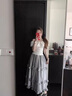 瑜尚臻品一字肩短款上衣女荷葉邊露肩短袖t恤夏季純欲性感辣妹修身打底衫 【杏色】M 曬單實(shí)拍圖