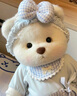 莉娜熊（TeddyTales）小熊玩偶毛絨玩具熊泰迪手作熊安撫娃娃送禮送人女生生日禮物 奶白色（明星款） 中號站姿約30cm 曬單實拍圖