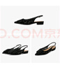 妙麗（Millies）法式尖頭包頭涼鞋女氣質(zhì)時尚羊皮透氣優(yōu)雅低跟淺口單鞋 黑色  39 曬單實拍圖