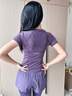 PHIGEER運動健身套裝女2025新款夏季后口袋放手機專業(yè)跑步服速干衣五分褲 黛紫兩件套（紫色） M 【推薦90-108斤】 曬單實拍圖