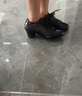 特絲麗她網(wǎng)面透氣夏季女真皮拉丁舞廣場(chǎng)舞中跟百搭休閑外穿防滑舞蹈鞋 曬單實(shí)拍圖