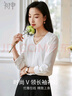 初申春秋長(cháng)袖襯衫女時(shí)尚設計感氣質(zhì)V領(lǐng)雪紡襯衣上衣S141C2092 曬單實(shí)拍圖