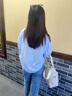 佐敘襯衫女中袖襯衣2025夏季新款女裝寬松設(shè)計感上衣休閑女士半袖小衫 淺藍色 當/次日達 S （80-100斤） 曬單實拍圖