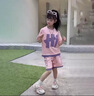 G. DUCKKIDS小黃鴨女童夏季套裝2025款中大童洋氣短袖短褲休閑運動兩件套夏裝 【Hi女童】紫色套裝 140 :(7-8歲)身高1米3 曬單實拍圖
