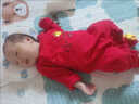 玉極虞滿(mǎn)月嬰兒衣服春秋套裝紅色新生兒連體百天喜慶百歲服寶寶滿(mǎn)月服夏 萌蛇駕到夏季長(cháng)袖 配帽+鈴鐺襪 36cm 52 新生兒4-8斤 曬單實(shí)拍圖