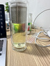 米家玻璃杯 雙層帶茶隔水杯 耐高溫泡茶杯  加厚透明杯子400mL 金屬灰 曬單實(shí)拍圖