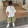 童槐男童漢服套裝2025新款夏季新中式唐裝夏裝中國風兒童幼兒園演出服 杏色兩件套 110 曬單實拍圖