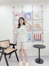另約莫代爾夏季睡衣女短袖可外穿圓領卡通兔子甜美涼感大碼家居服套裝 A215 兔子 M 曬單實拍圖