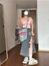 唐思薇2025新款美式不規(guī)則復(fù)古裙女夏季高腰顯瘦半身裙波浪開叉牛仔魚尾 復(fù)古藍(lán) 常規(guī) M 建議96-105斤 曬單實(shí)拍圖