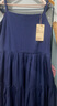 無(wú)印良品（MUJI） 女式 強(qiáng)捻 吊帶連衣裙 女裝裙子夏季純棉全棉 BC2IKC4S 藏青色 M 160/84A 曬單實(shí)拍圖