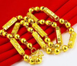 銀千惠越南沙金橄欖項(xiàng)鏈男女款加長(zhǎng)版老板鏈轉(zhuǎn)運(yùn)圓珠久不掉色 金六角佛珠鏈 曬單實(shí)拍圖