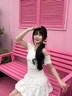 多菲尼森斜領(lǐng)蕾絲花邊拼接短袖T恤女2025年夏季新款修身蝴蝶結(jié)設(shè)計(jì)感上衣 蕾絲拼接短袖M 曬單實(shí)拍圖