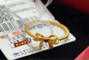 周六福（ZLF） 黃金戒指女款足金閃砂浪漫絲帶系列愛心蝴蝶結(jié)指環(huán) 計價T 13號-2.02g 曬單實拍圖